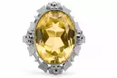 Ring Yellow Peridot Sterling silver 925 Vintage craft vrc043s